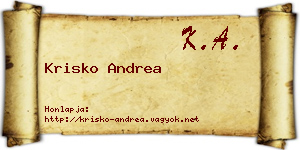 Krisko Andrea névjegykártya